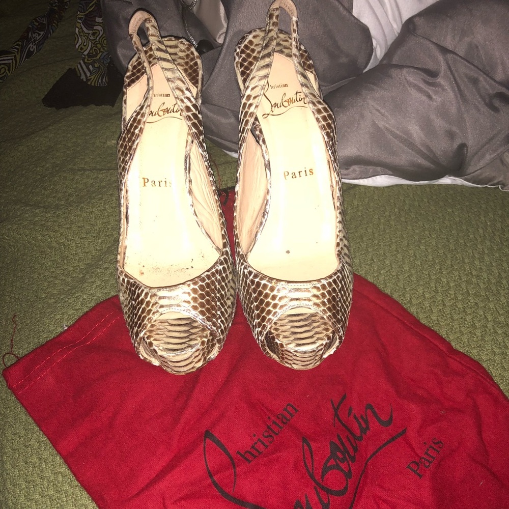 Christian louboutin snake heels
